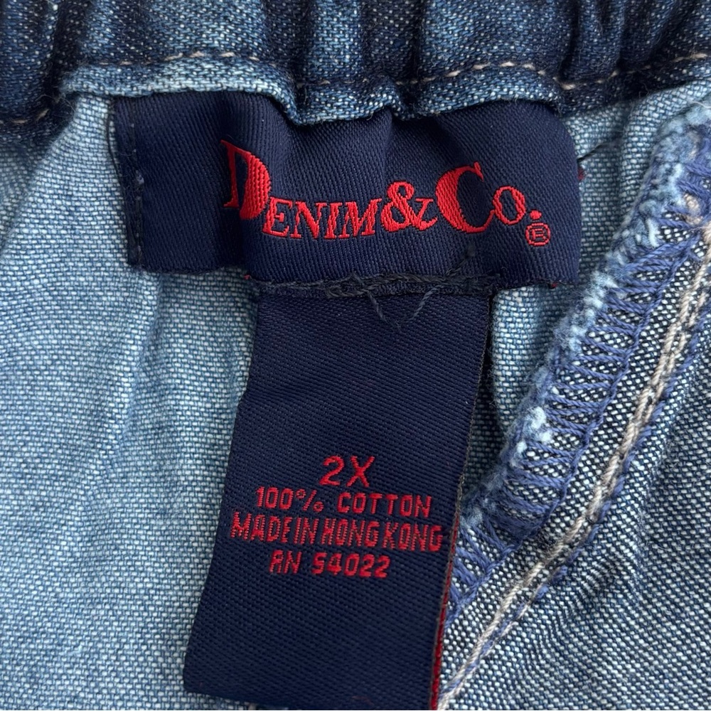 Denim & Co Patchwork Denim Skirt Boho 2X - Picture 5 of 8